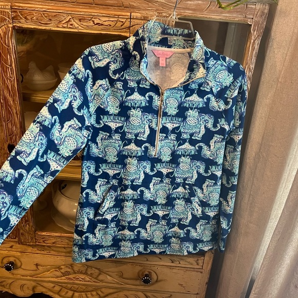 Lilly Pulitzer Womens XS Blue Elephants Skipper Popover - Picture 4 of 5